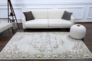 Vintage Gray Oriental Area Rug - Thumbnail