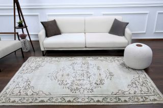Vintage Gray Oriental Area Anatolian Rug - Thumbnail