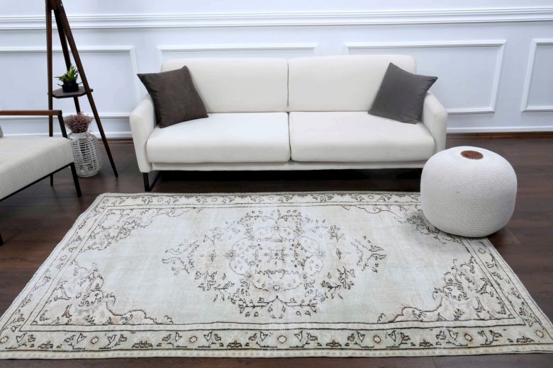 Vintage Gray Oriental Area Anatolian Rug