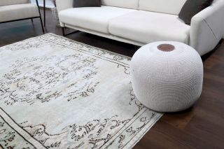 Vintage Gray Oriental Area Anatolian Rug - Thumbnail