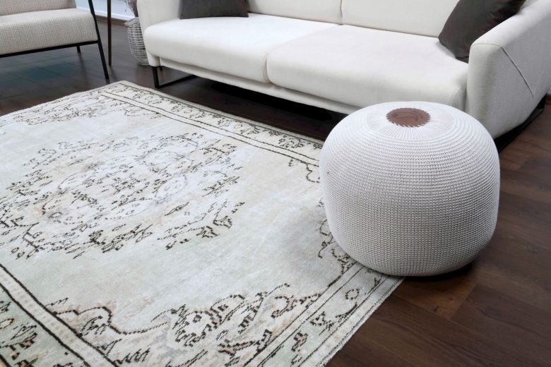 Vintage Gray Oriental Area Anatolian Rug