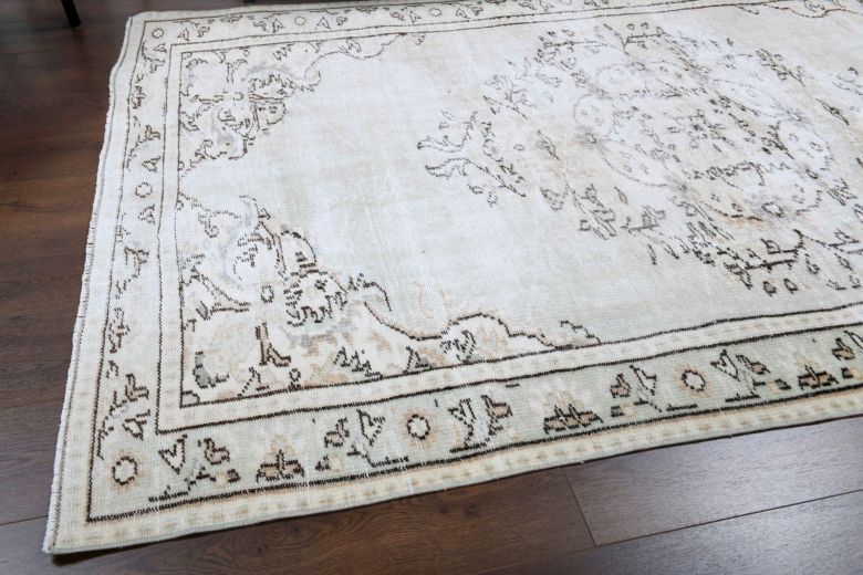 Vintage Gray Oriental Area Anatolian Rug