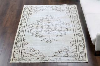 Vintage Gray Oriental Area Anatolian Rug - Thumbnail