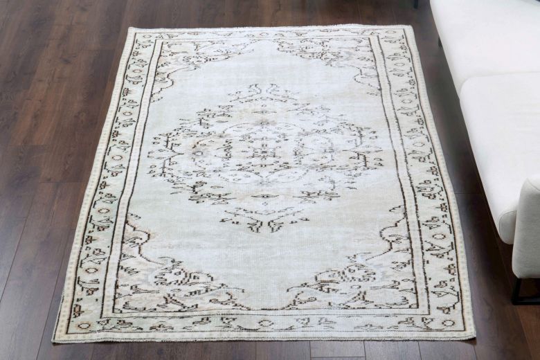 Vintage Gray Oriental Area Anatolian Rug