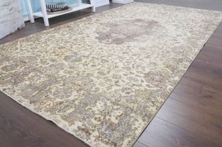 Vintage Floral Beige Rug - Thumbnail