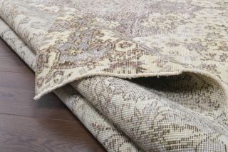 Vintage Floral Beige Rug - Thumbnail