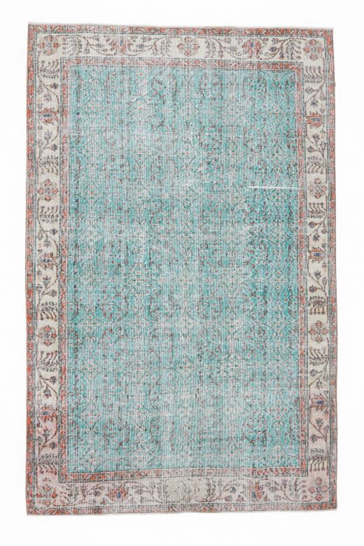 Vintage Turquoise Area Rug