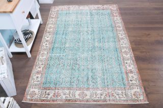 Vintage Turquoise Area Rug - Thumbnail