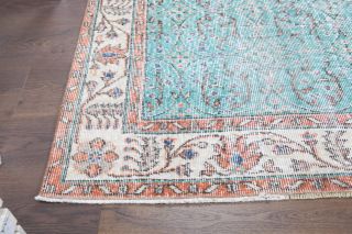 Vintage Turquoise Area Rug - Thumbnail