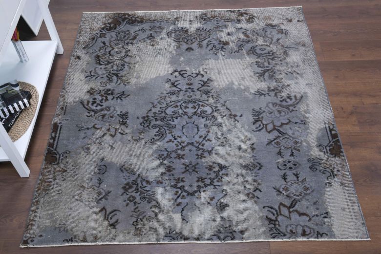 Distressed Blue Area Rug