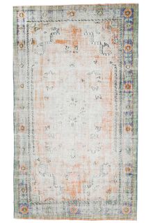 Antique Neutral & Orange Area Rug - Thumbnail