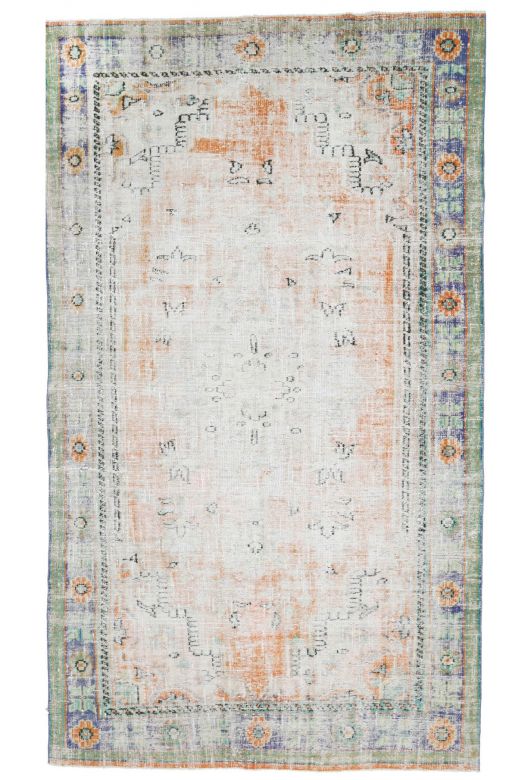 Antique Neutral & Orange Area Rug