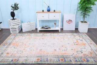 Antique Neutral & Orange Area Rug - Thumbnail