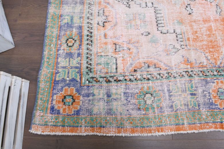 Antique Neutral & Orange Area Rug