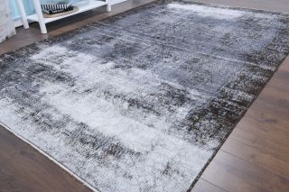 Distressed Black Vintage Area Rug - Thumbnail