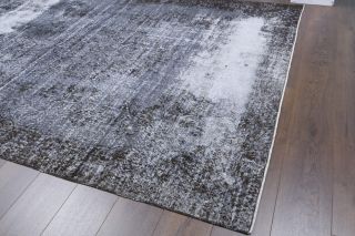 Distressed Black Vintage Area Rug - Thumbnail