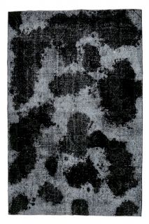 Vintage Distressed Black Rug - Thumbnail