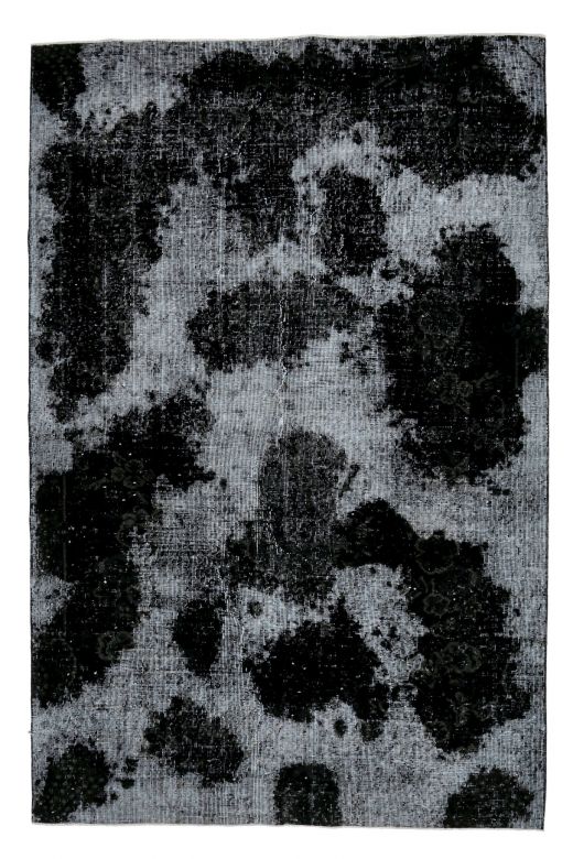 Vintage Distressed Black Rug