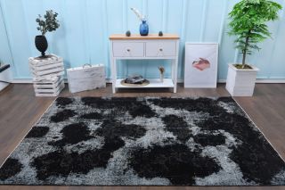 Vintage Distressed Black Rug - Thumbnail