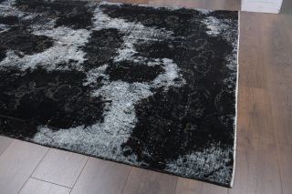 Vintage Distressed Black Rug - Thumbnail