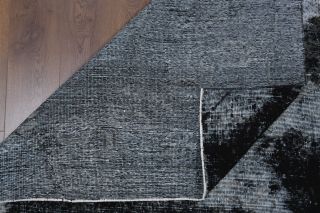 Vintage Distressed Black Rug - Thumbnail