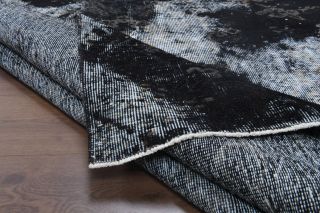 Vintage Distressed Black Rug - Thumbnail