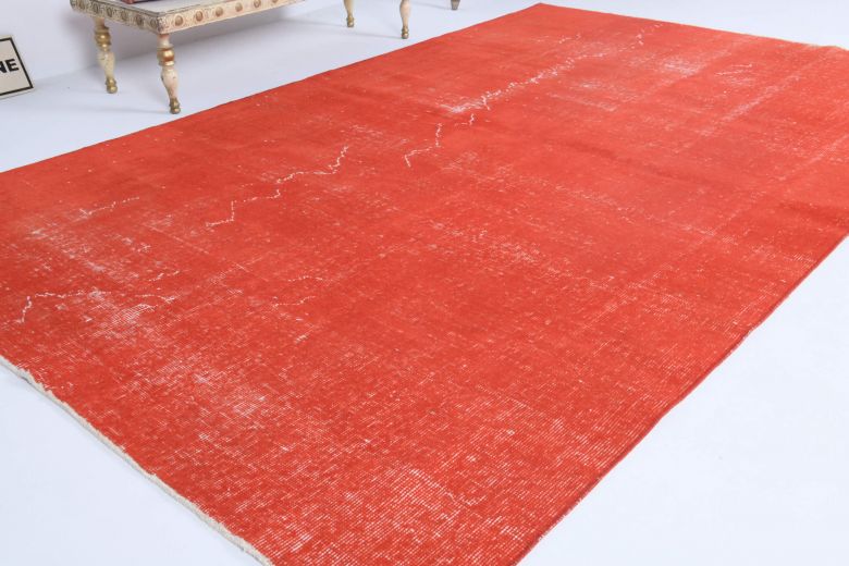 Vintage Red Solid Anatolian Rug