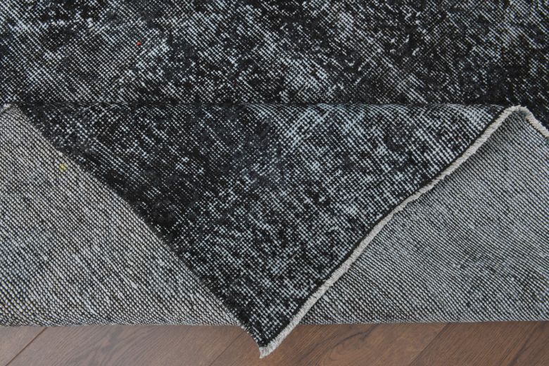 Solid Black Vintage Rug