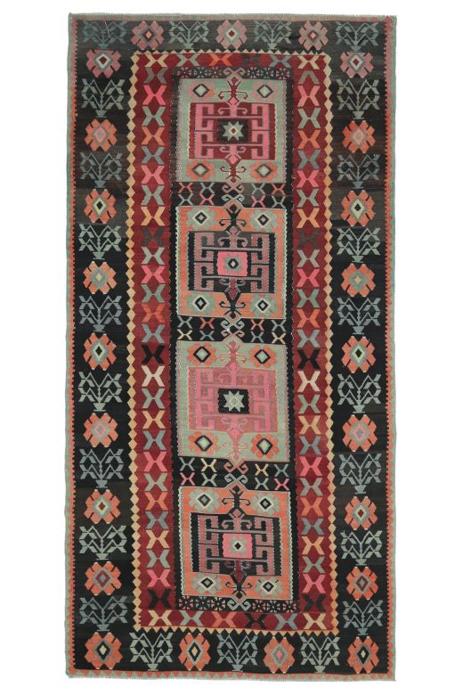 Vintage Wide Runner Cacim Rug