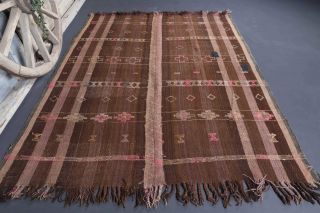 Vintage Striped Kilim Area Rug - Thumbnail