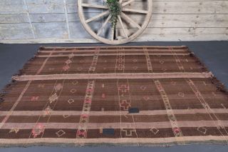 Vintage Striped Kilim Area Rug - Thumbnail