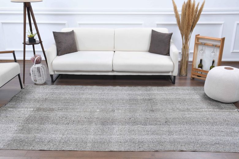 Vintage Solid Gray Area Rug