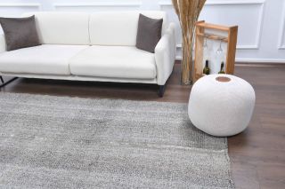 Vintage Solid Gray Area Rug - Thumbnail