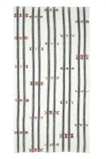 Vintage White Kilim Area Rug - Thumbnail