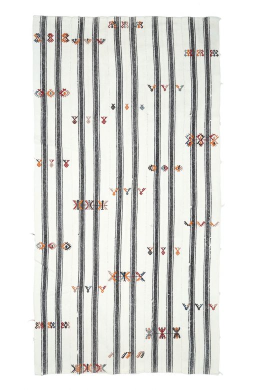 Vintage White Kilim Area Rug