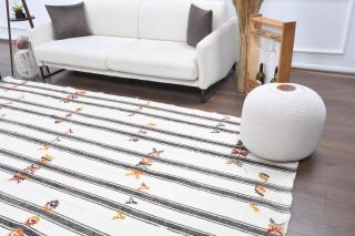 Vintage White Kilim Area Rug - Thumbnail