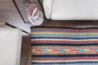 Flatweave Handmade Vintage Rug - Thumbnail