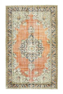 Oriental Turkish Vintage Large Area Rug - Thumbnail