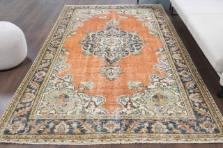 Oriental Turkish Vintage Large Area Rug - Thumbnail