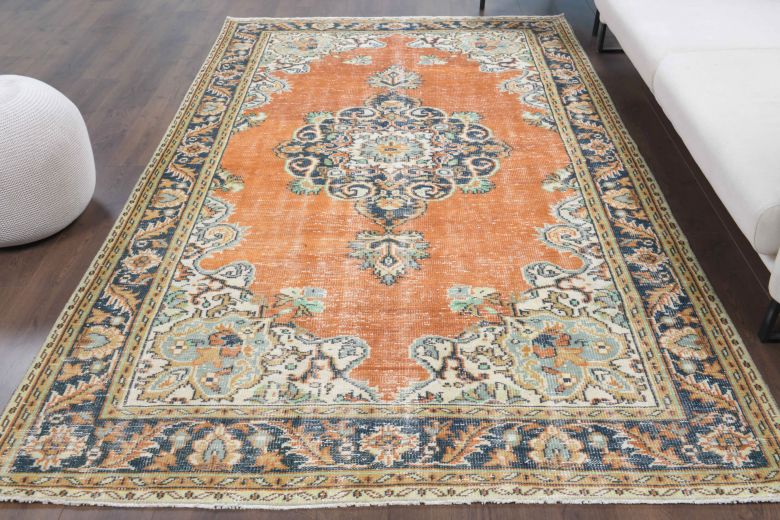 Oriental Turkish Vintage Large Area Rug