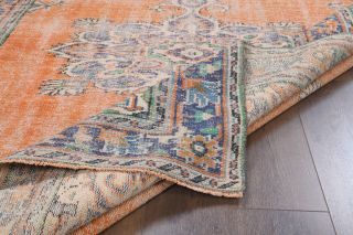 Orange Anatolian Oriental Vintage Area Rug - Thumbnail
