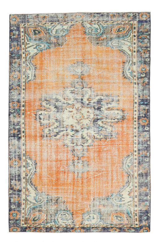 Vintage Orange Oriental Area Rug