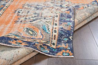 Vintage Orange Oriental Area Rug - Thumbnail