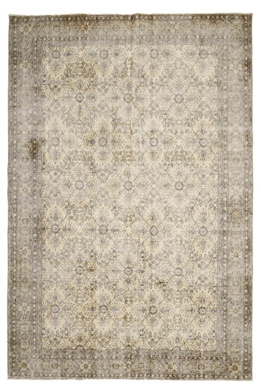 Bordered Floral Vintage Rug