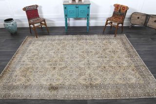 Bordered Floral Vintage Rug - Thumbnail