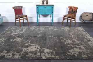 Distressed Black Vintage Area Rug - Thumbnail