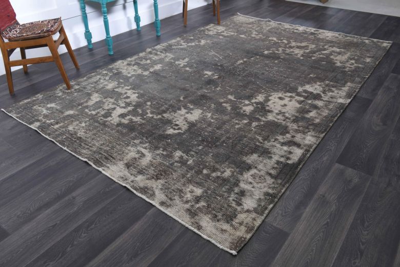 Distressed Black Anatolian Vintage Area Rug
