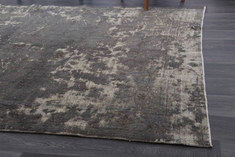 Distressed Black Anatolian Vintage Area Rug