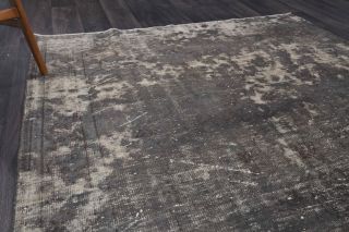 Distressed Black Anatolian Vintage Area Rug - Thumbnail