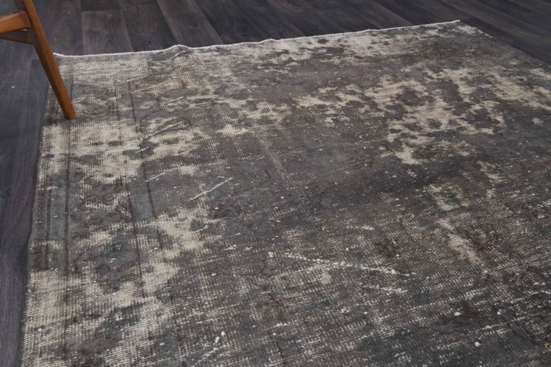 Distressed Black Anatolian Vintage Area Rug